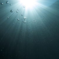 Rays of light through the water