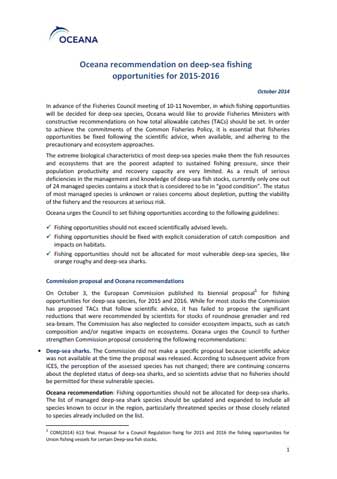 Oceana recommendation on deep-sea fishing opportunities for 2015-2016
